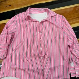 Pink Striped Button-Up Shirt